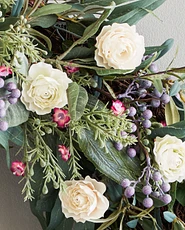 Artificial white roses